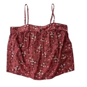 Old Navy Floral Cami Top Dusty Rose Pink Smocked Back Spaghetti Strap Women's L